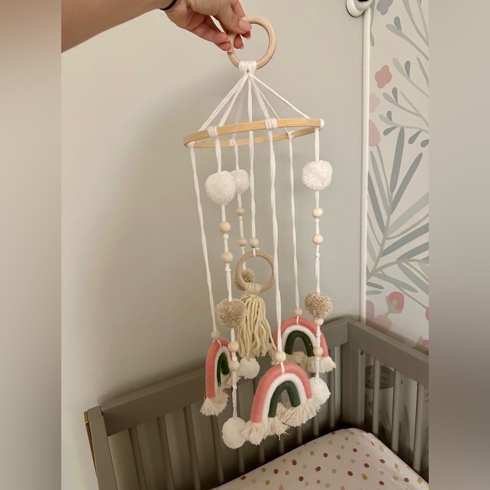 Macrame Rainbow Mobile for Crib